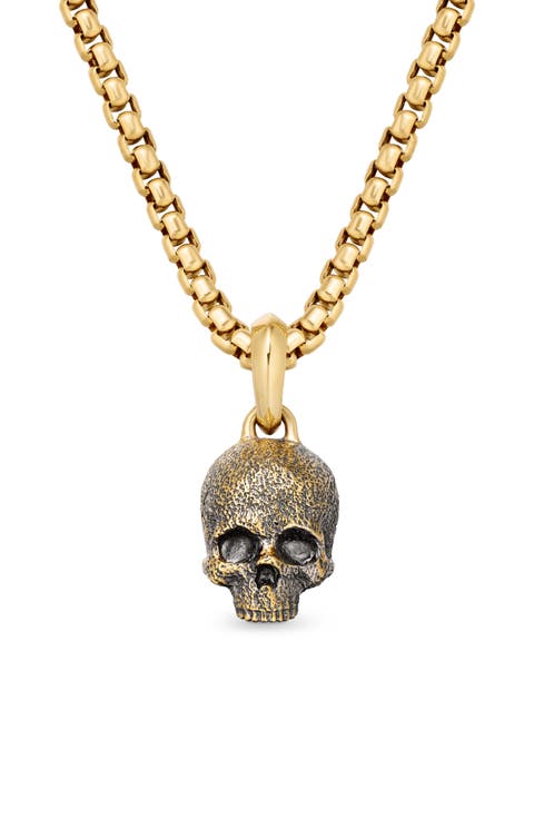 Men's Memento Mori 18K Gold Skull Amulet