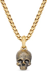 David Yurman Men's Memento Mori 18K Gold Skull Amulet