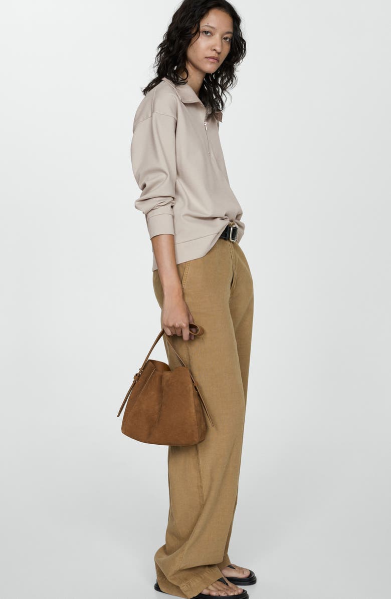 MANGO Quarter Zip Sweatshirt, Alternate, color,