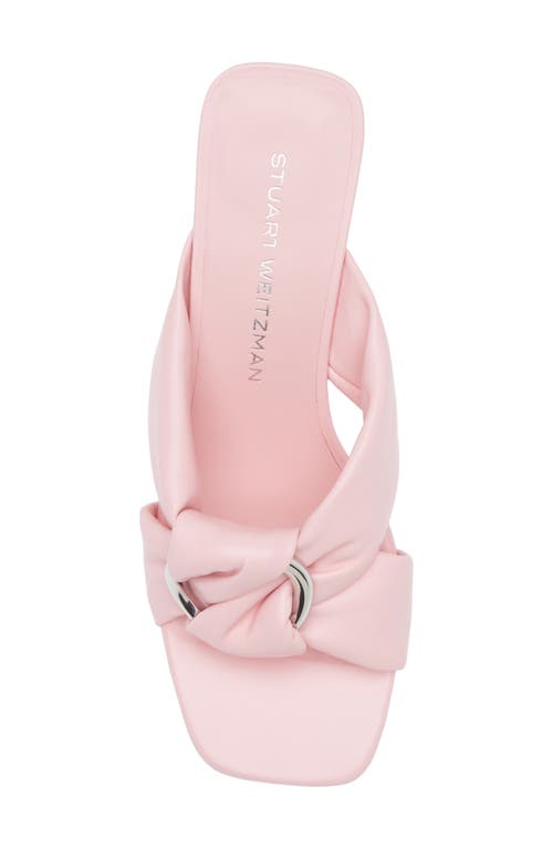 Stuart Weitzman Cece Leather Twisted Ring Slide Sandals In Pink Marshmallow