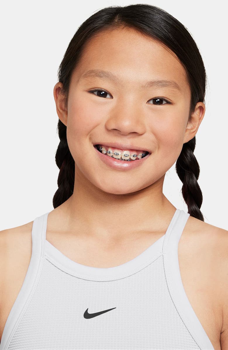 Nike Kids' Dri-FIT High Neck Racerback Tank, Alternate, color, White/ Black