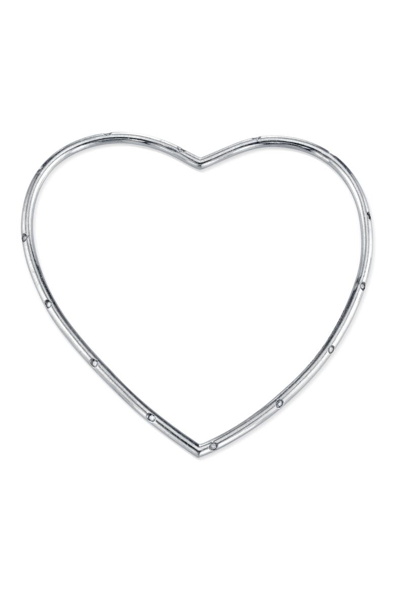 Scattered Heart Bangle, Main, color, STERLING SILVER