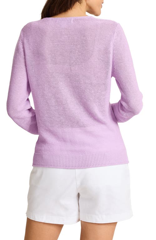 Tommy Bahama Cedar V-neck Linen Sweater In Sleepy Violet