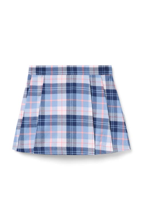 Janie And Jack Plaid Pleated Buckle Skirt In Blue