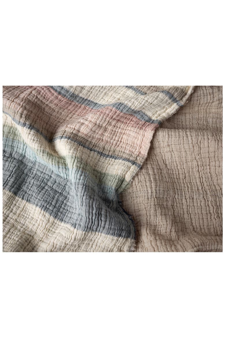 Topanga Organic Cotton Matelassé Blanket, Alternate, color, DUSK STRIPE