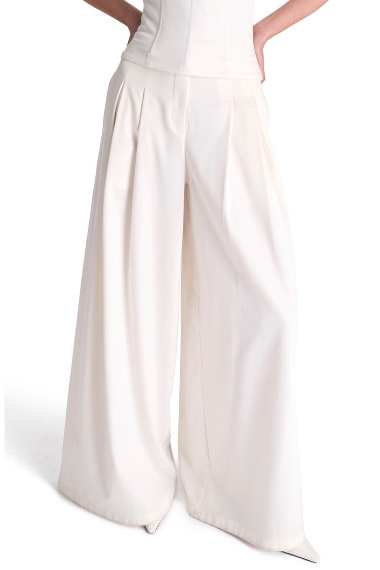 Drew Stretch Cotton & Wool Wide Leg Pants, Main, color, IVORY