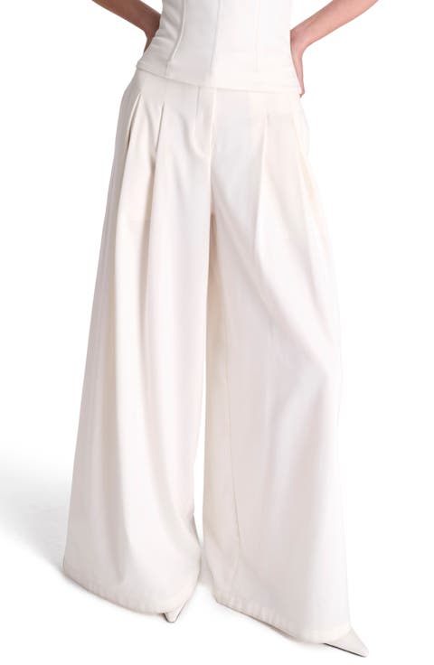 Drew Stretch Cotton & Wool Wide Leg Pants