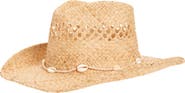 Lack of Color Seashells Open Weave Cowboy Hat