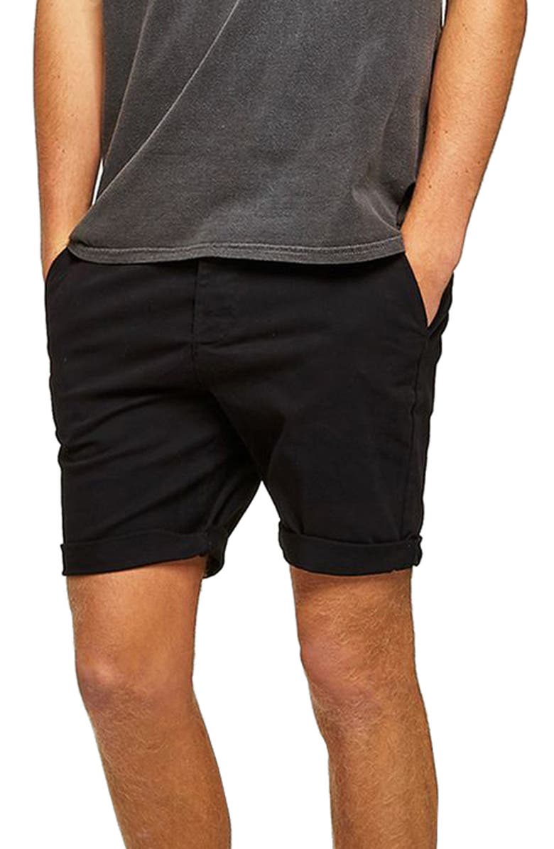Topman Skinny Fit Chino Shorts, Main, color,