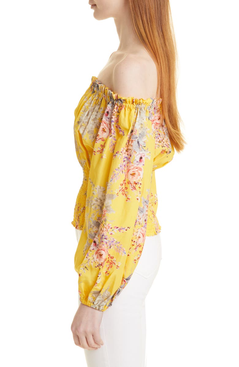 KOBI HALPERIN Noa Floral Off the Shoulder Smocked Top, Alternate, color,