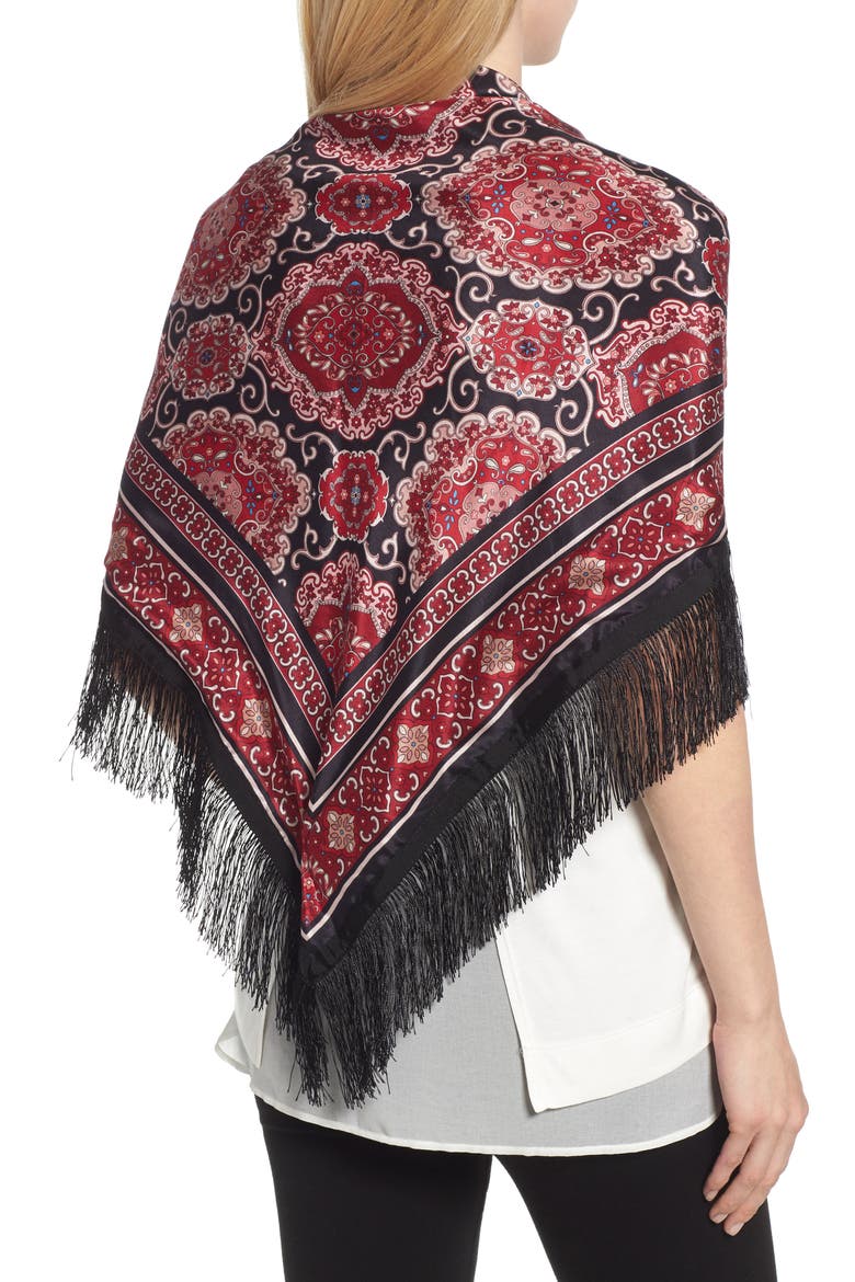 medallion piano shawl, Alternate, color, BLACK