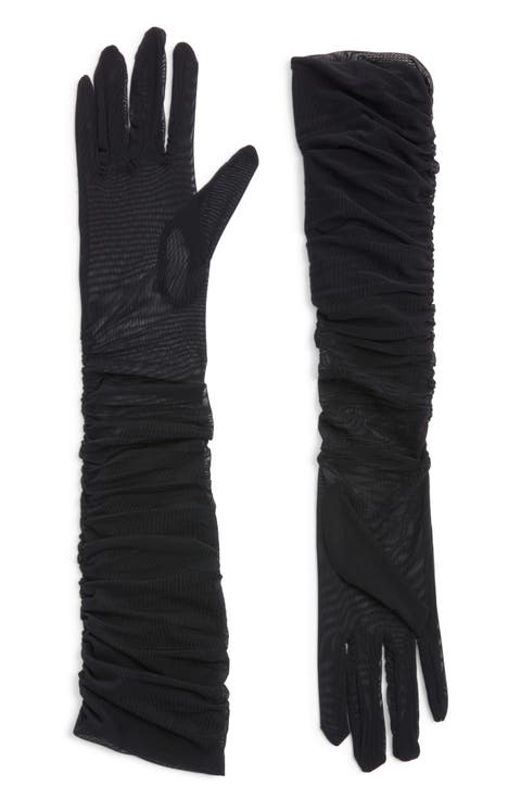 Ariana Ruched Mesh Opera Gloves