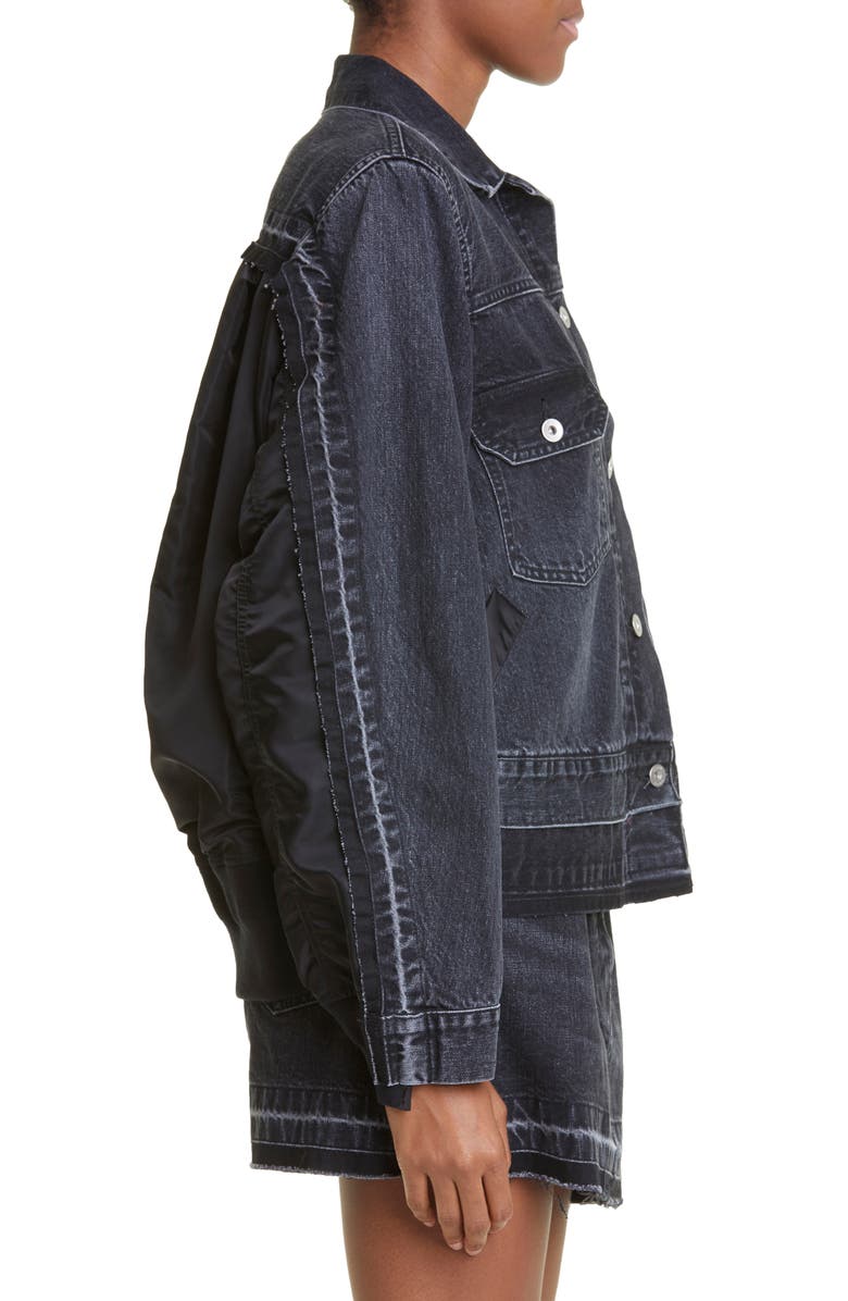 Sacai Hybrid Denim MA-1 Jacket, Alternate, color, 