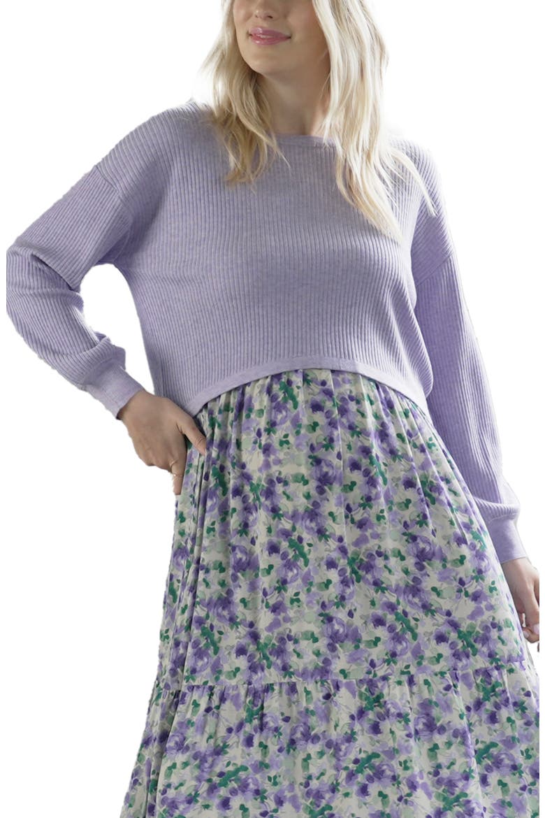 Crop Maternity Sweater, Main, color, LAVENDER