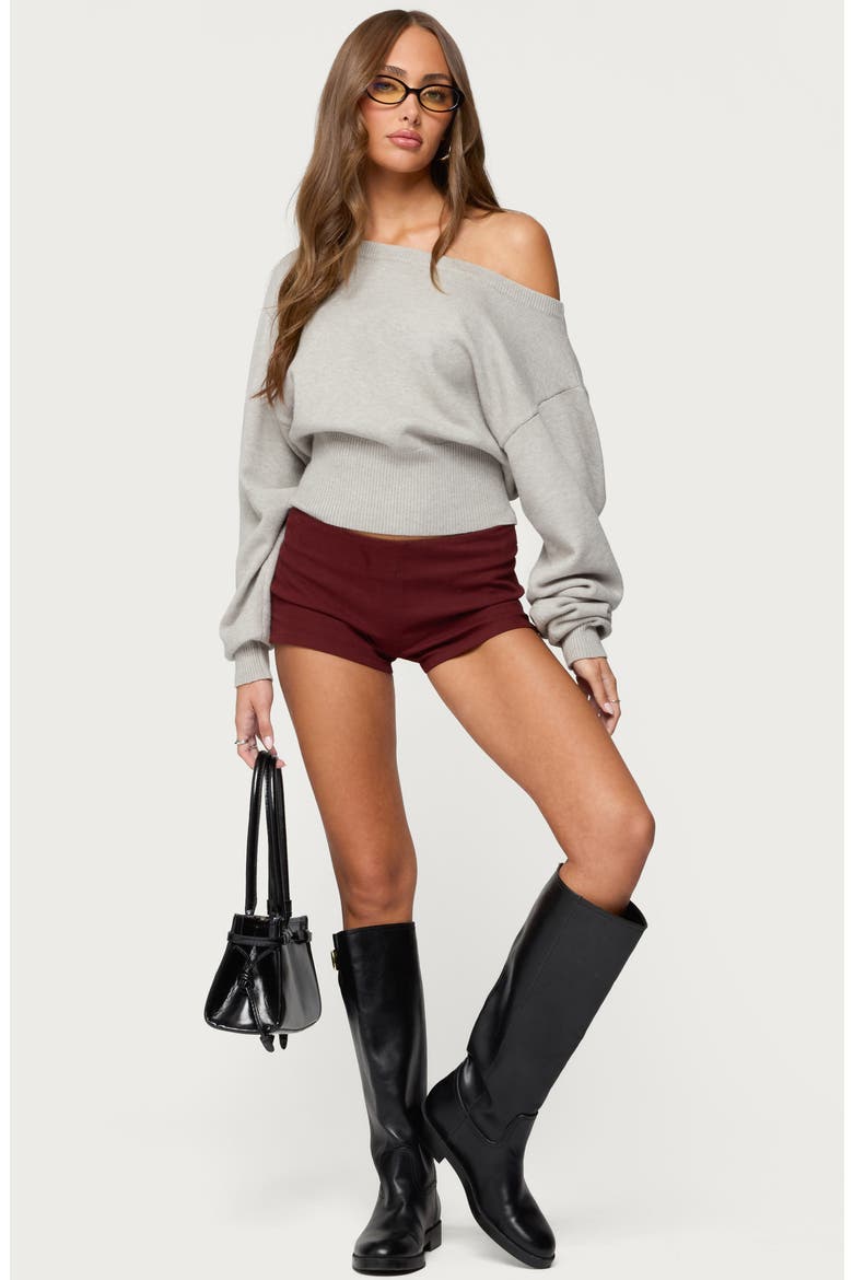 Ravenna One-Shoulder Sweater, Alternate, color, LIGHT-GRAY-MELANGE