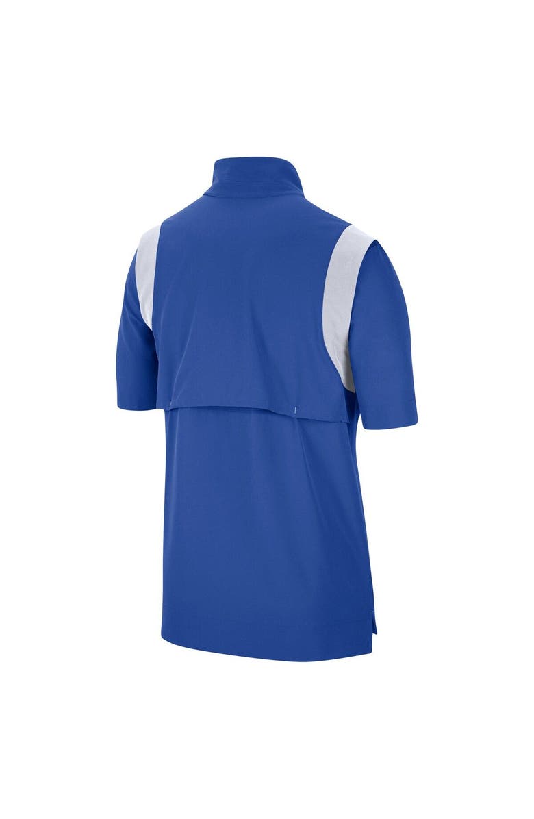 Nike Men's Nike Royal Kentucky Wildcats Coach Short Sleeve Quarter-Zip Jacket, Alternate, color, 