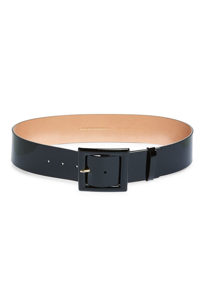 Icon Patent Leather Belt, Main, color, BLACK