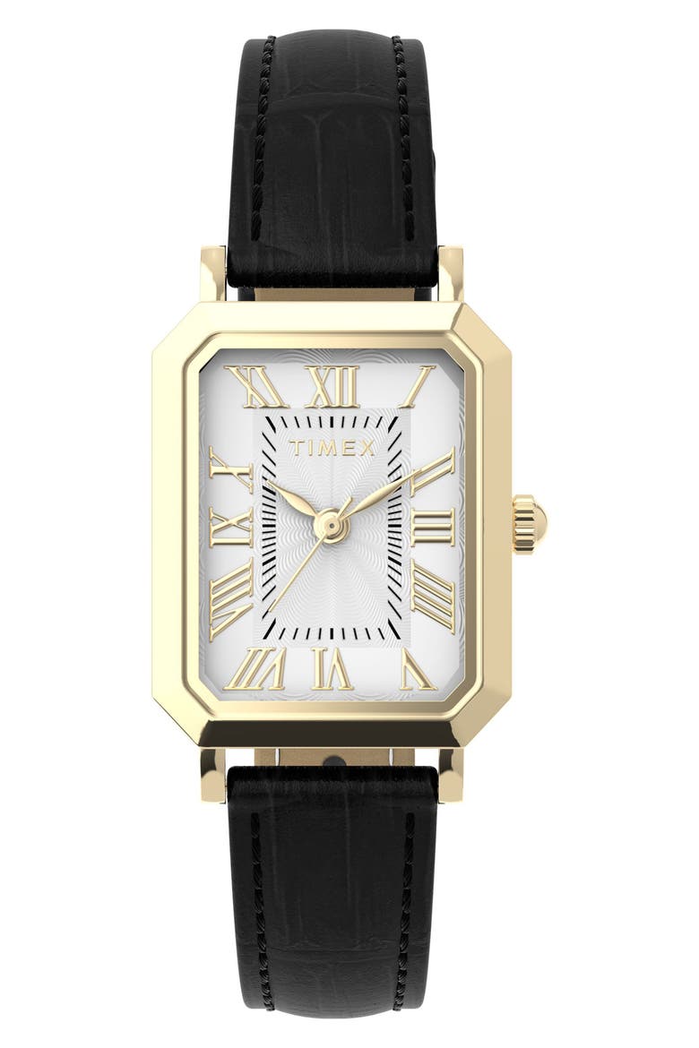 Vivienne Trend 21mm Leather Strap Watch, Main, color, GOLD-TONE