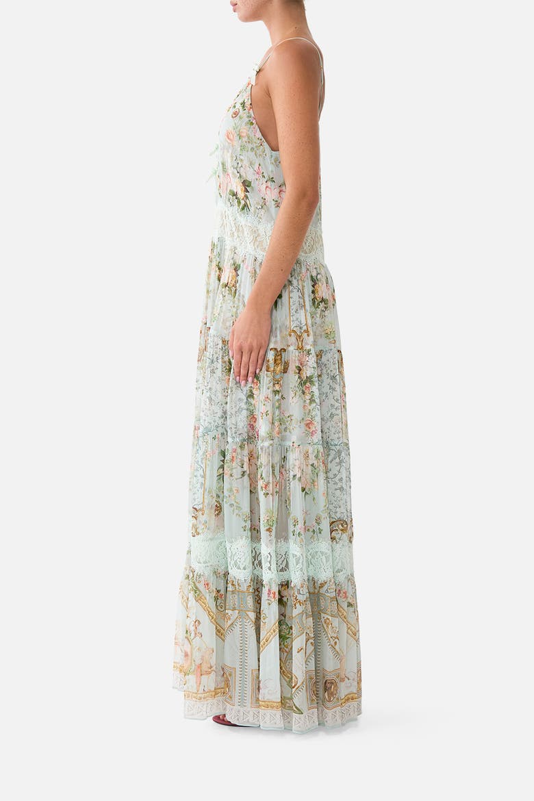 Trapeze Tiered Dress With Lining, Alternate, color, Wildflower Wunderland