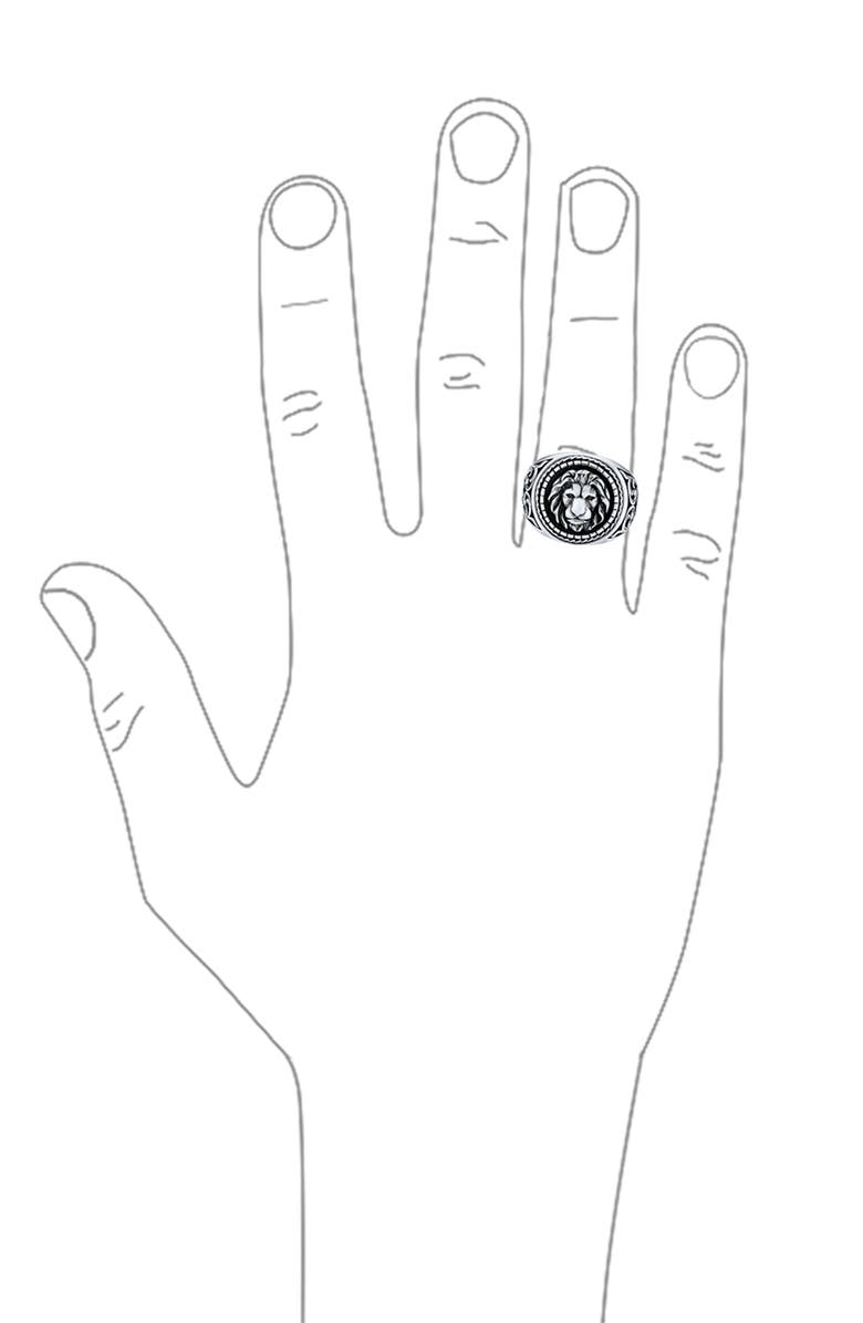 BLING JEWELRY Men's Sterling Silver Lion Signet Ring, Alternate, color, Silver