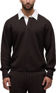 Hudson Jeans Long Sleeve Contrast Polo