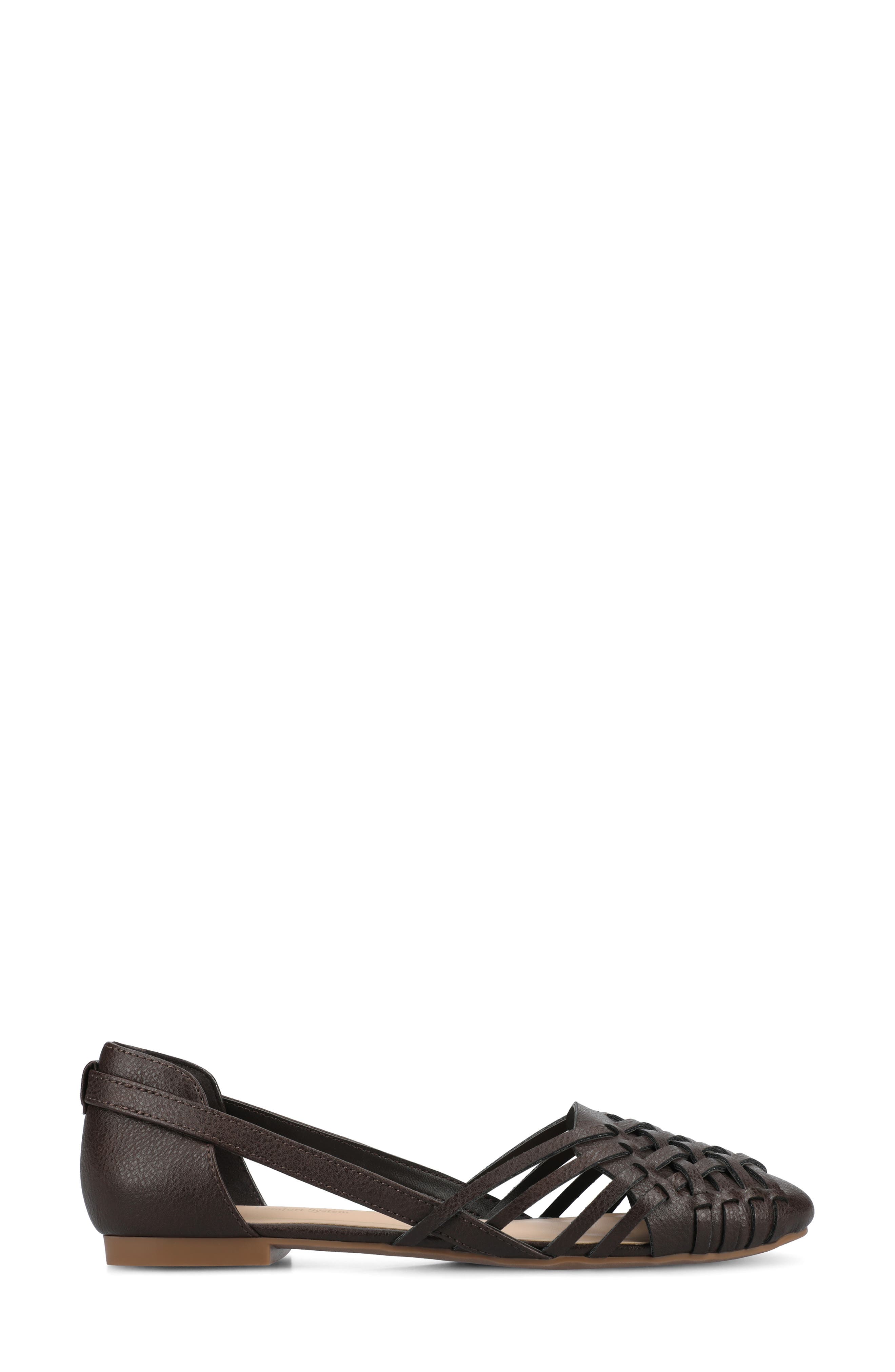 JOURNEE Ekko Weave Flat, Alternate, color, BROWN