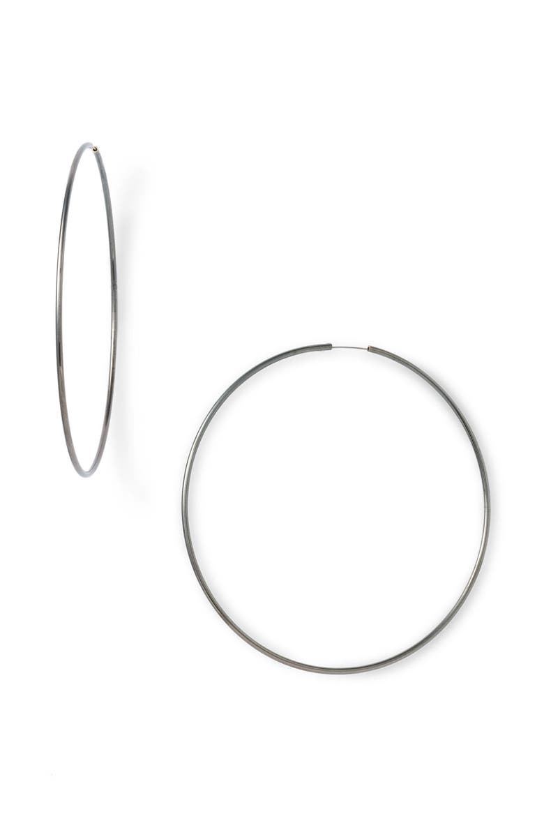 Endless Oversized Hoop Earrings, Main, color, HEMATITE