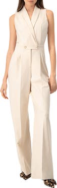 IVONNE Double Breasted Shawl Collar Jumpsuit