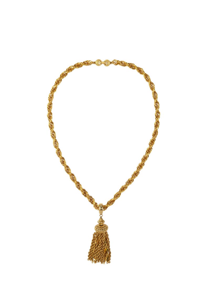 1970s Vintage Monet Tassel Pendant, Main, color, Gold