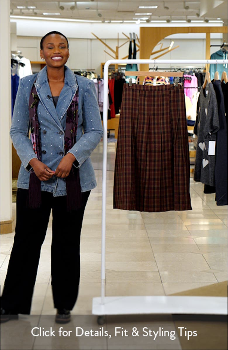 Vena Plaid Pleated Midi Skirt, sales video thumbnail