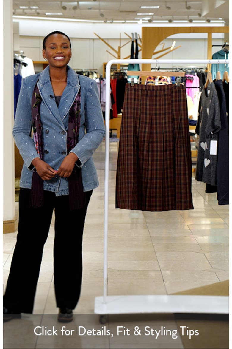 Vena Plaid Pleated Midi Skirt video