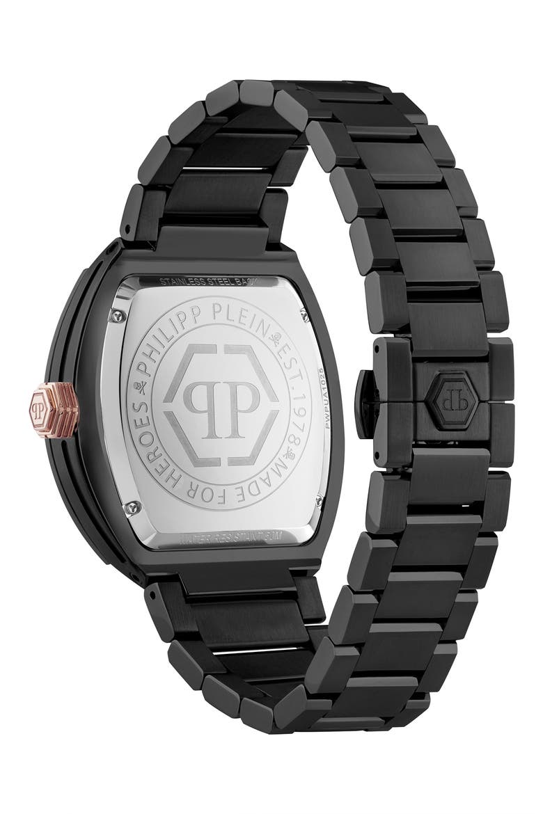 The Hexagon Phantom Bracelet Watch, 44mm x 56.2mm, Alternate, color, IP BLACK