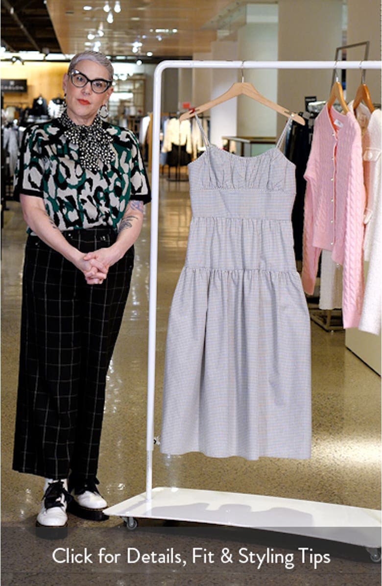 Check Tiered Midi Dress, sales video thumbnail