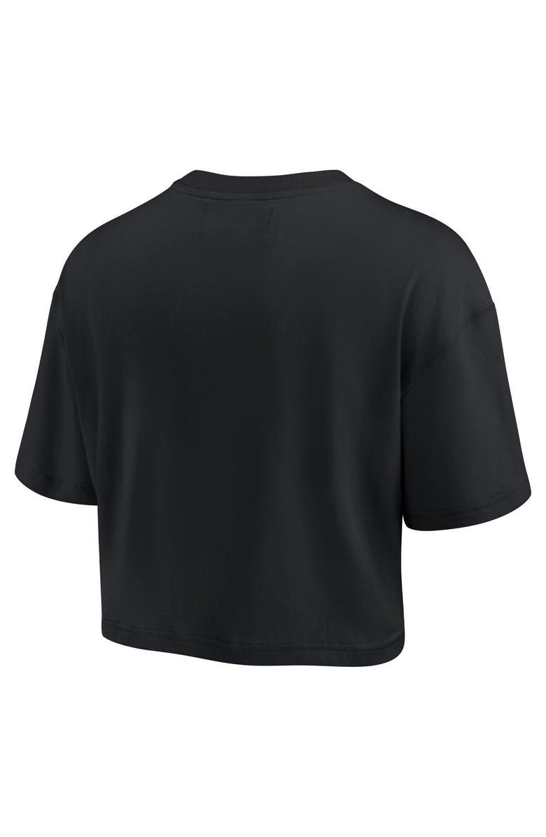 Fanatics Signature Women's Fanatics Signature Black New Orleans Saints Elements Super Soft Boxy Cropped T-Shirt, Alternate, color, Black