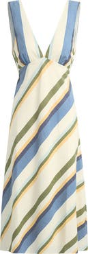 Joe's The Joni Stripe Cotton Blend Midi Dress