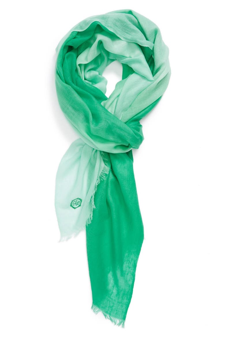 Dip Dye Scarf, Main, color, MINT/ TURQUOISE