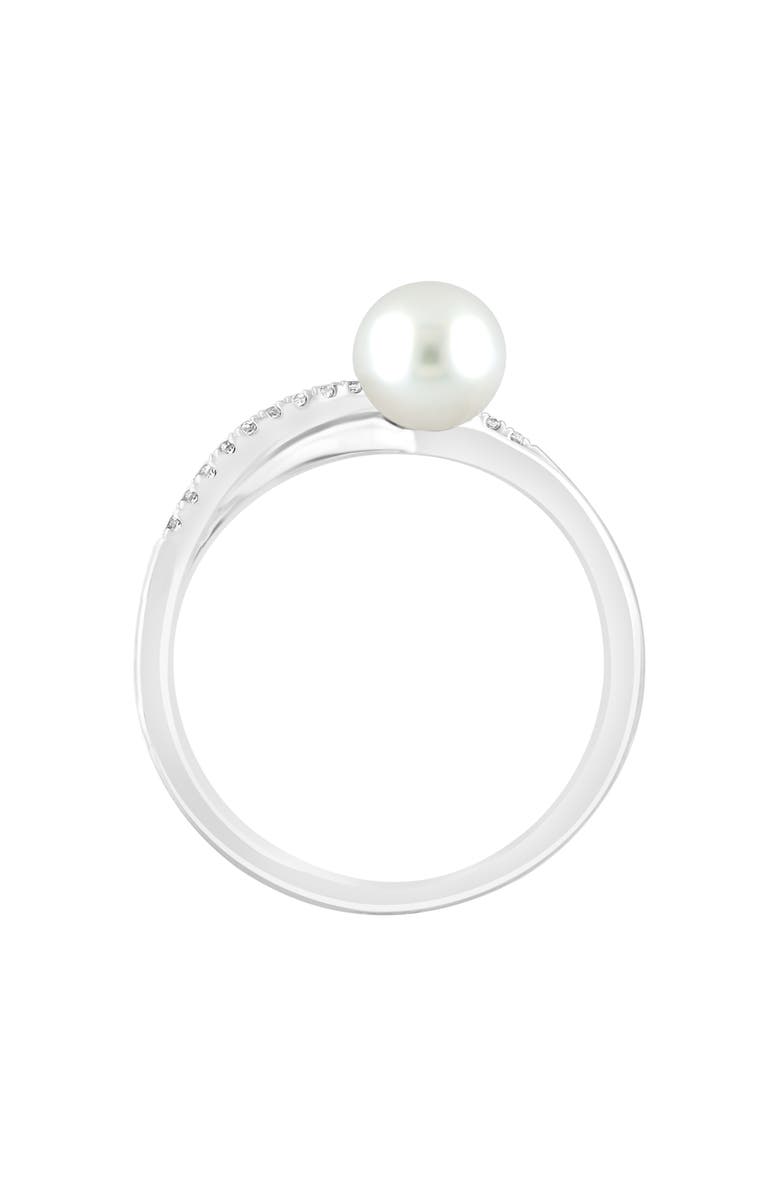EFFY Sterling Silver 6.3-7.3mm Cultured Pearl & White Sapphire Ring, Alternate, color, 