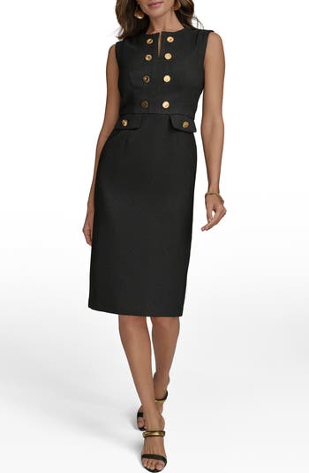 Donna Karan New York Button Detail Sheath Dress | Nordstrom