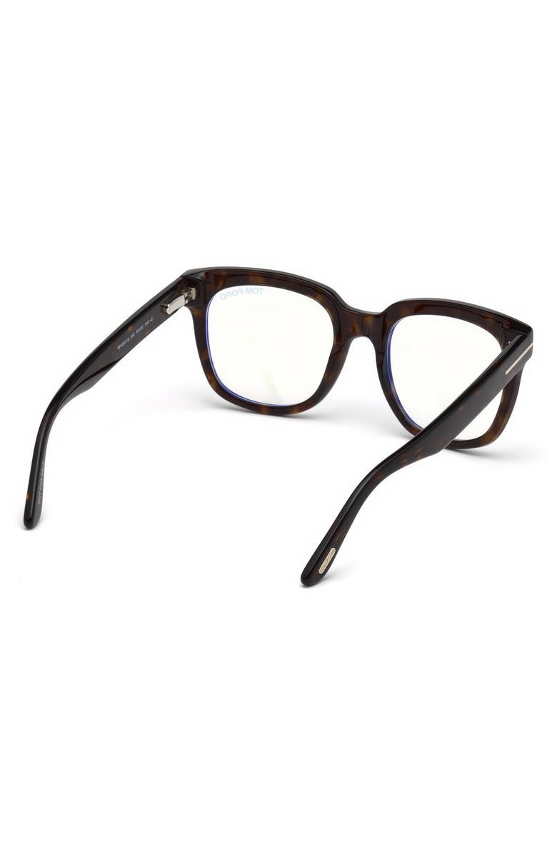 TOM FORD 53mm Geometric Blue Light Blocking Glasses, Alternate, color,