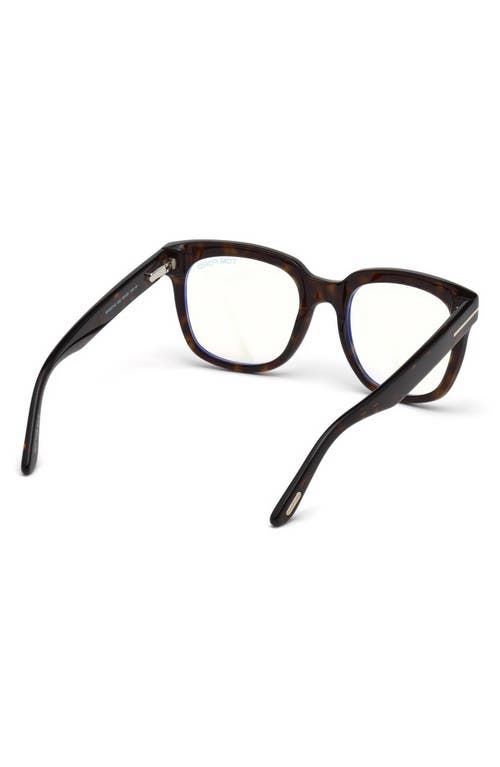 Tom Ford 53mm Geometric Blue Light Blocking Glasses In Blue