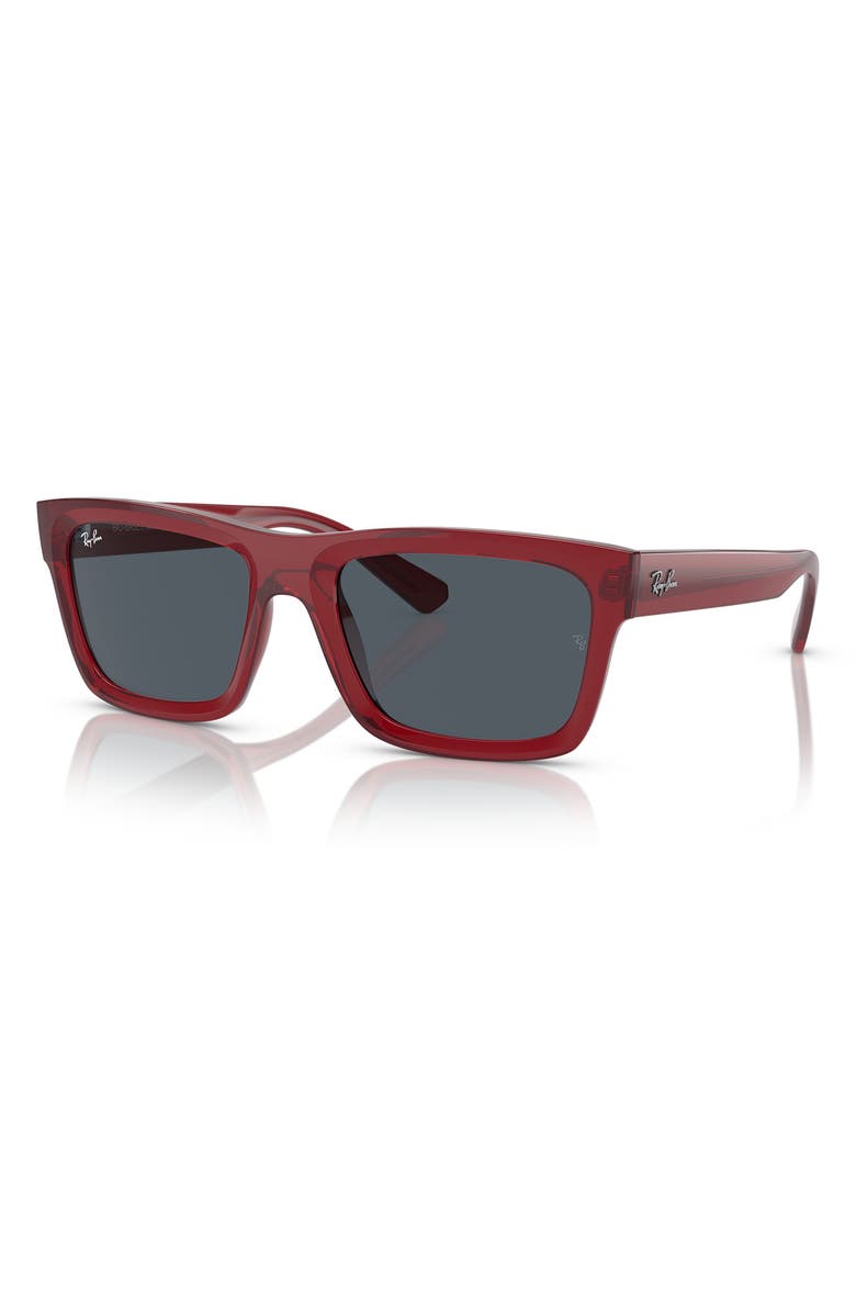 Ray-Ban Warren 57mm Rectangular Sunglasses, Alternate, color, Transparent Red