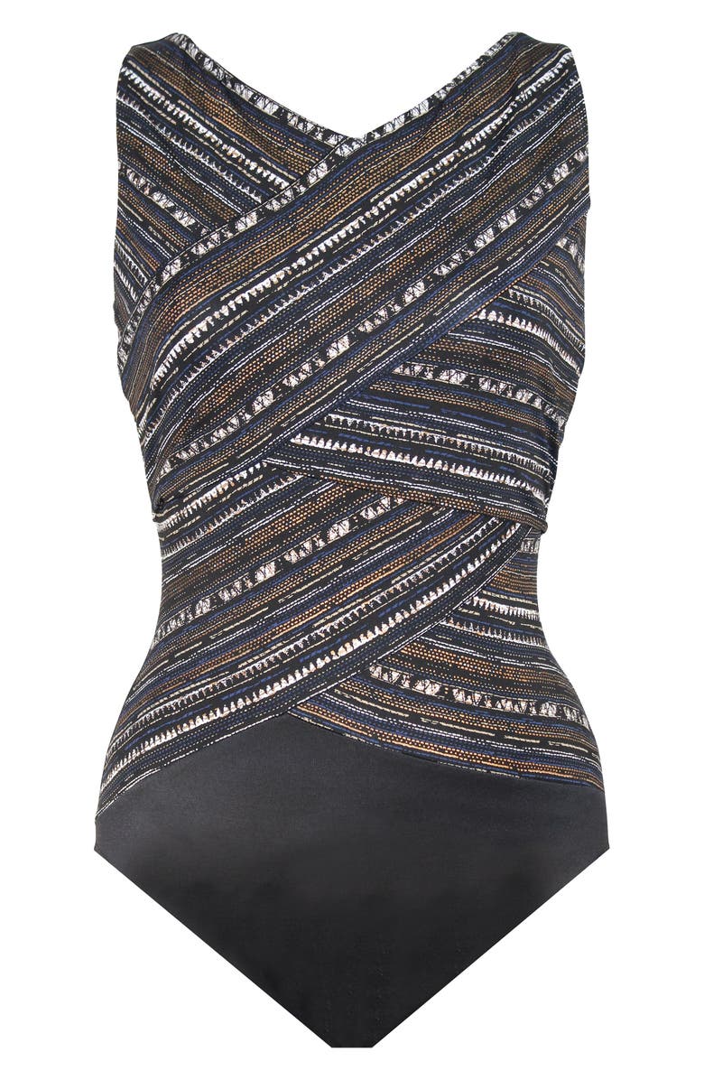 Miraclesuit<sup>®</sup> Cyper Brio One-Piece Swimsuit, Alternate, color, Black/ Multi
