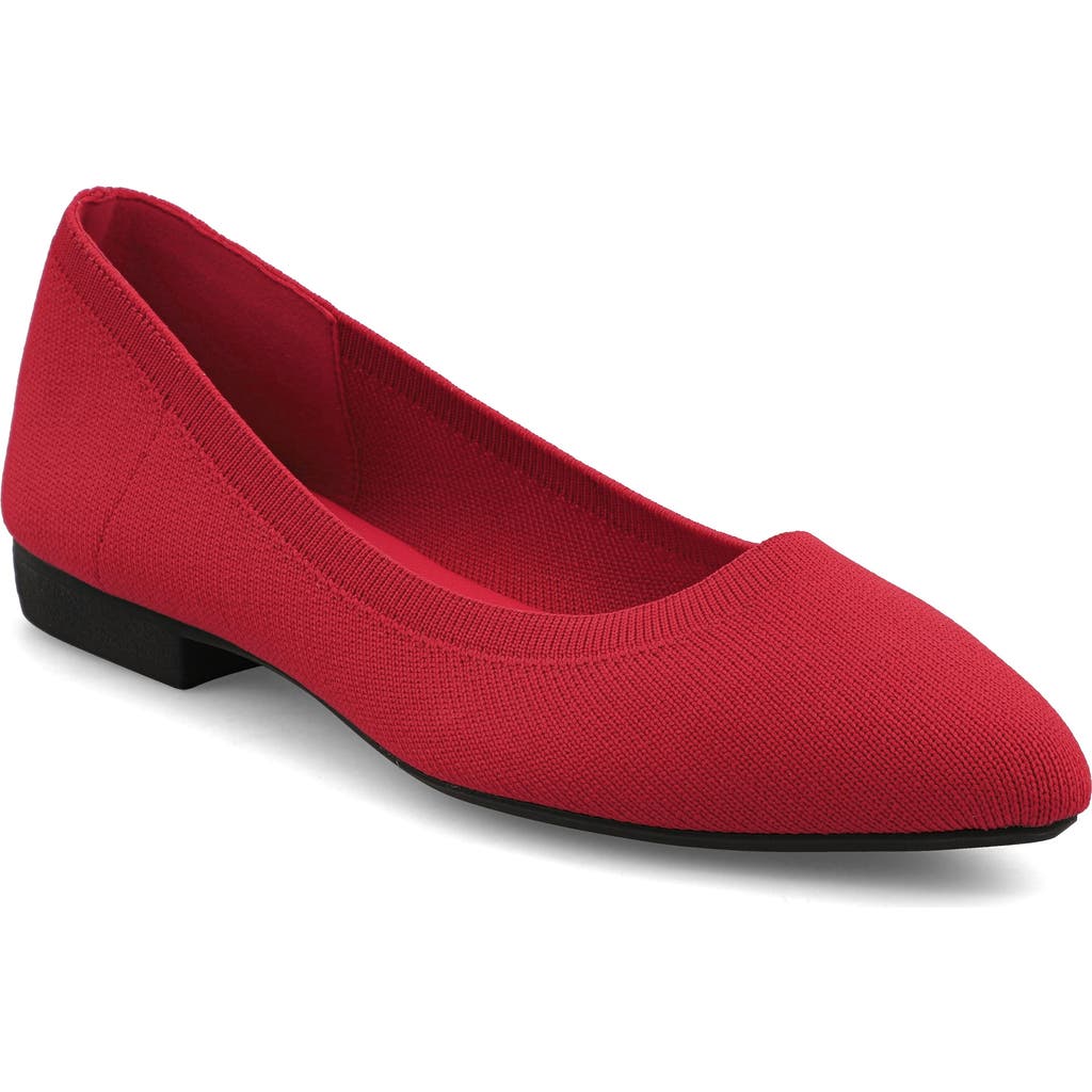 Shop Mia Amore Josey Knit Flat In Red