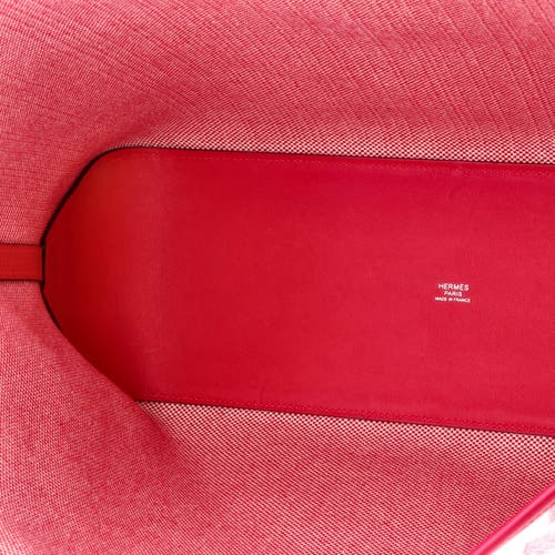 Pre-owned Hermes  Hermes Cabas H En Biais Tote Canvas With Leather 40 In Pink