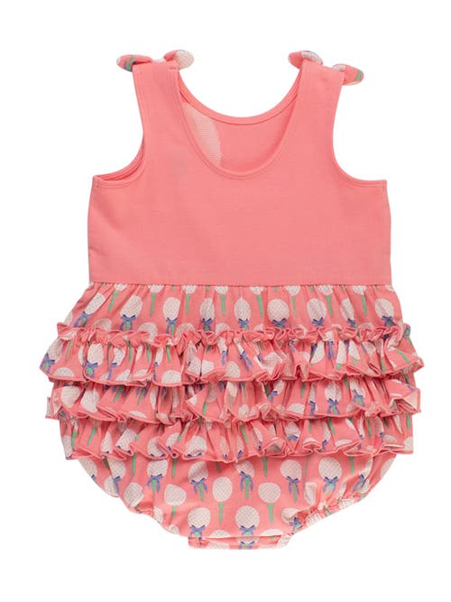 Rufflebutts Baby/toddler Knit Tie Shoulder Bubble Romper In Multi