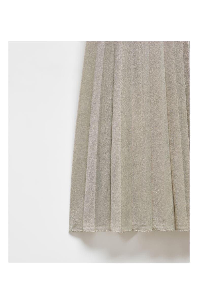 MANGO Metallic Pleated Skirt, Alternate, color,