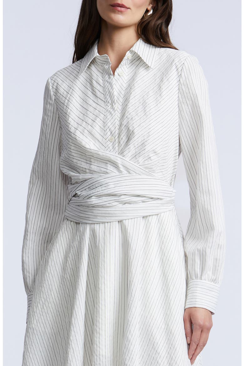 Stripe Shirtdress with Lace Hem, Alternate, color, JASMINE