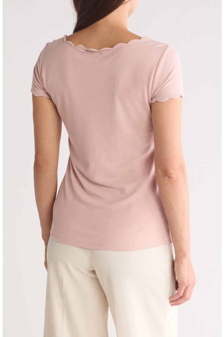 Scalloped Knit T-Shirt, Alternate, color, DUSTY PINK