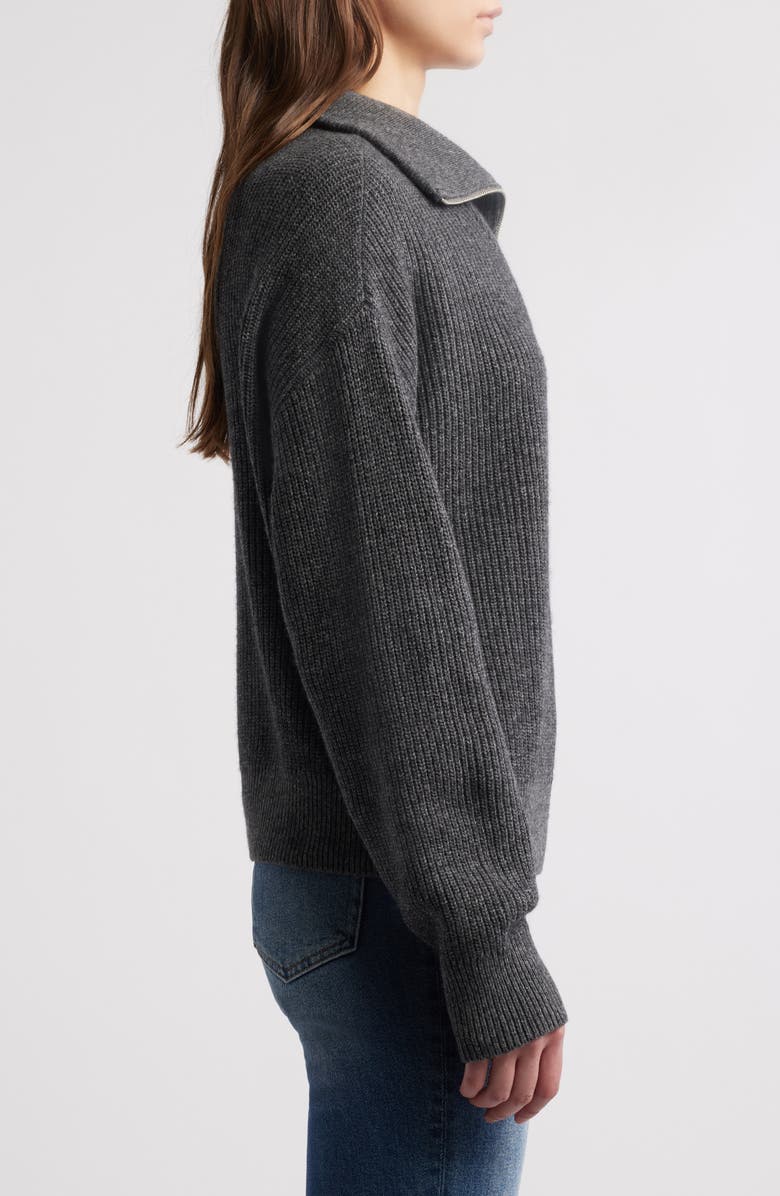 Treasure & Bond Quarter Zip Merino Wool & Cotton Sweater, Alternate, color,