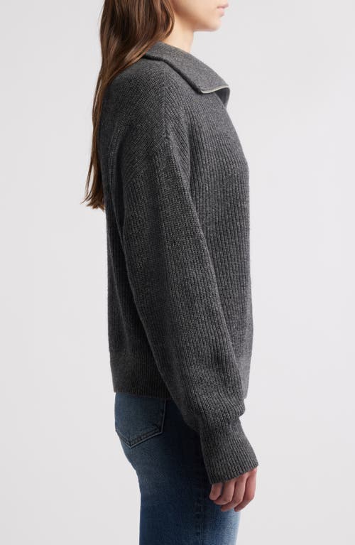 TREASURE & BOND TREASURE & BOND QUARTER ZIP MERINO WOOL & COTTON SWEATER 